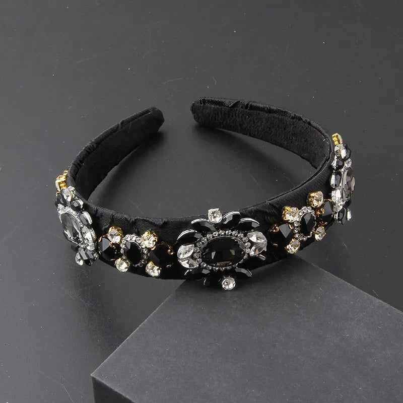 Gorgeous Personality Rhinestone Headwear Fashion Hairband Luxury Baroque Rhinestone Headband Wedding Ladies Bridal Hair