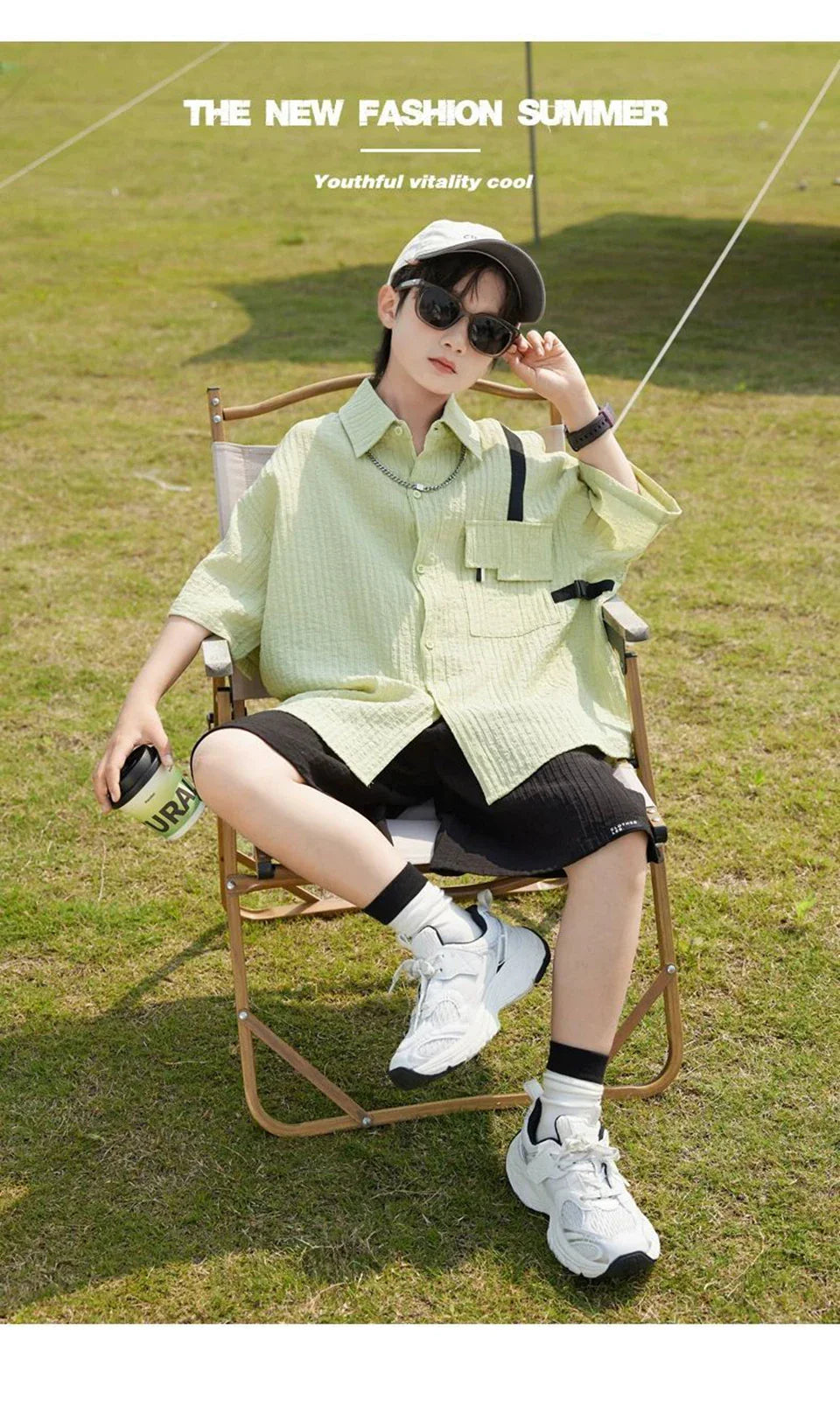 New Children Summer Thin Short Sleeved Shirt Shorts Two Piece Set Children Stylish Clothing Trend