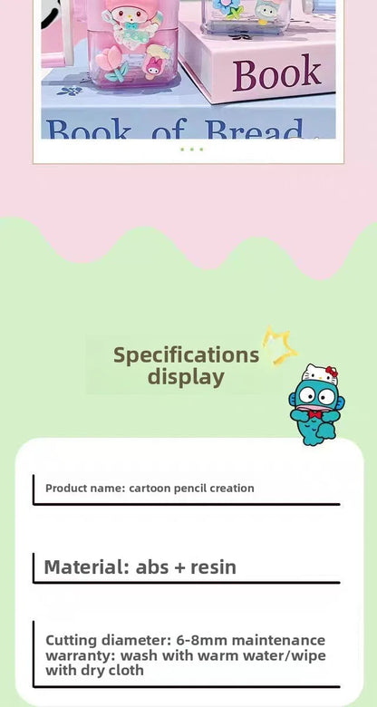 Kuromi cartoon pencil sharpener, children's hand-crank pencil sharpener, cute cartoon pencil sharpener, student stationery gift