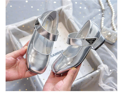 Designer Luxury Children's Elegant Party Leather Shoes Pageant Girls High Heels Wedding Bridesmaids Gala Formal Occasion Shoe
