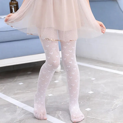 Girls Princess Pantyhose Children Children Summer Thin leggings Mesh Stockings Little Princess White Tight Love Soft Hosiery