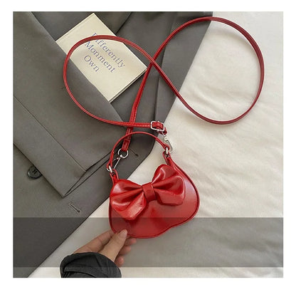 Kids Girls Cute Bowknot Handbag Fashion Crossbody Bag Detachable Strap Mini Shoulder Bag for Children Stylish Purse