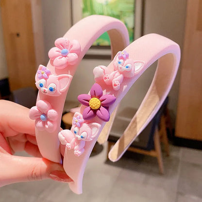 Disney Linabell Hair Hoops Sweet Three-dimensional Cartoon Pattern Hairband Girl Daily Party Wear Gift Hair Accessories