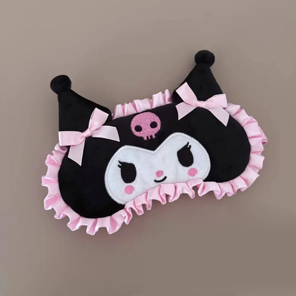 Sanrio Plush Eye Mask Kuromi Cinnamoroll Sleeping Blackout Blindfold Melody Anime Lunch Break Eyeshade Ladies Protection