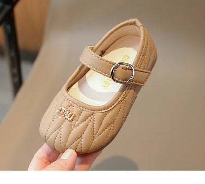 Spring Autumn New Single Shoes Shallow Mouth Bean Shoes Women's Baby Soft Women's Children's Leather Shoes