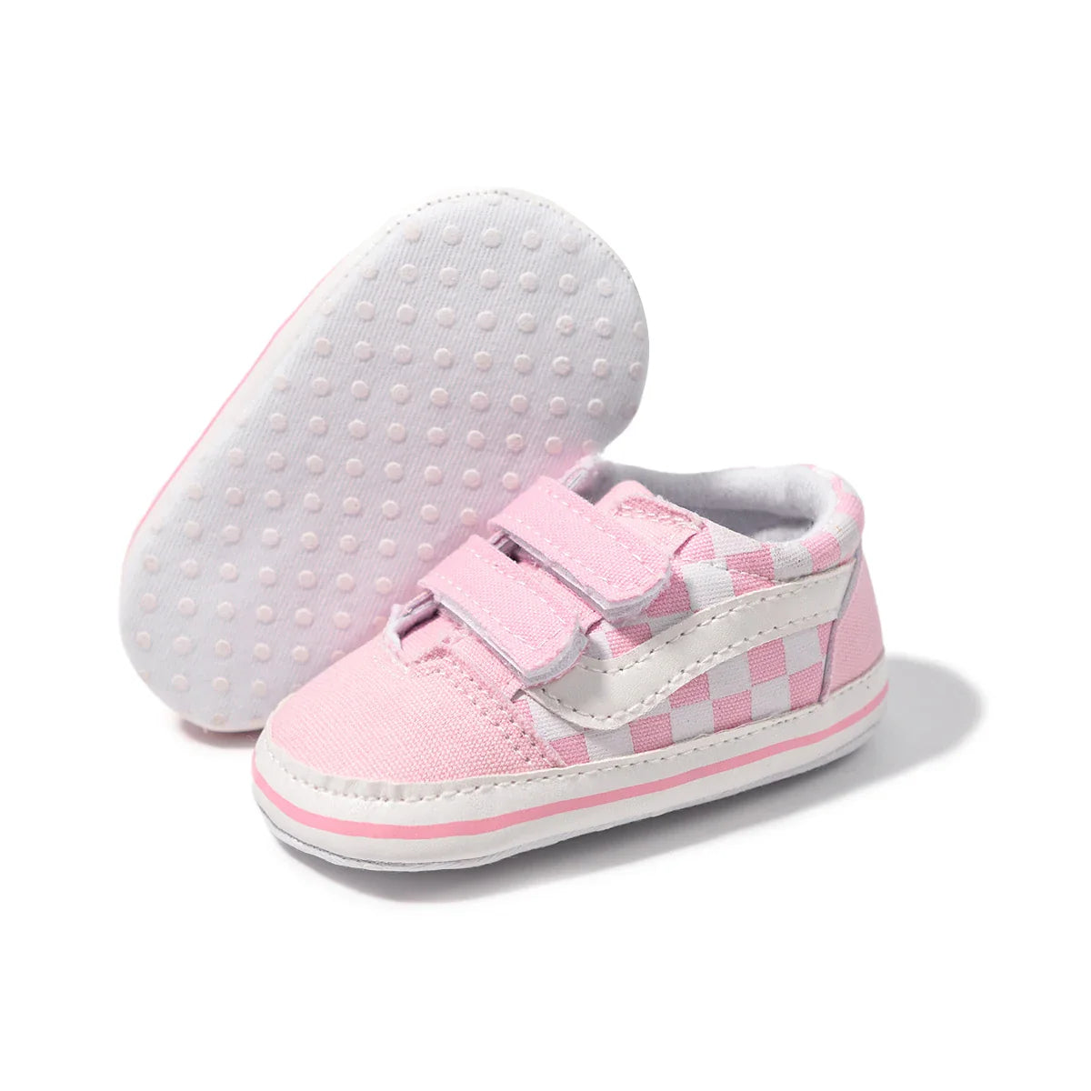 Baby Boy Girl Shoes Canvas Sneakers Non-slip Rubber Sole Plaid Streaks First Walkers Infant Baby Unisex Casual Shoes