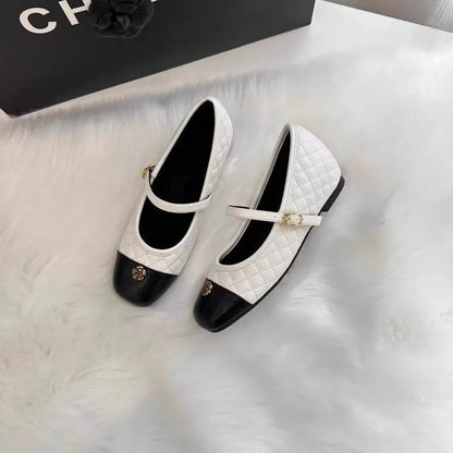 Spring and Autumn temperament commuting shallow mouth single shoe square toe Mary Zhen single shoe women
