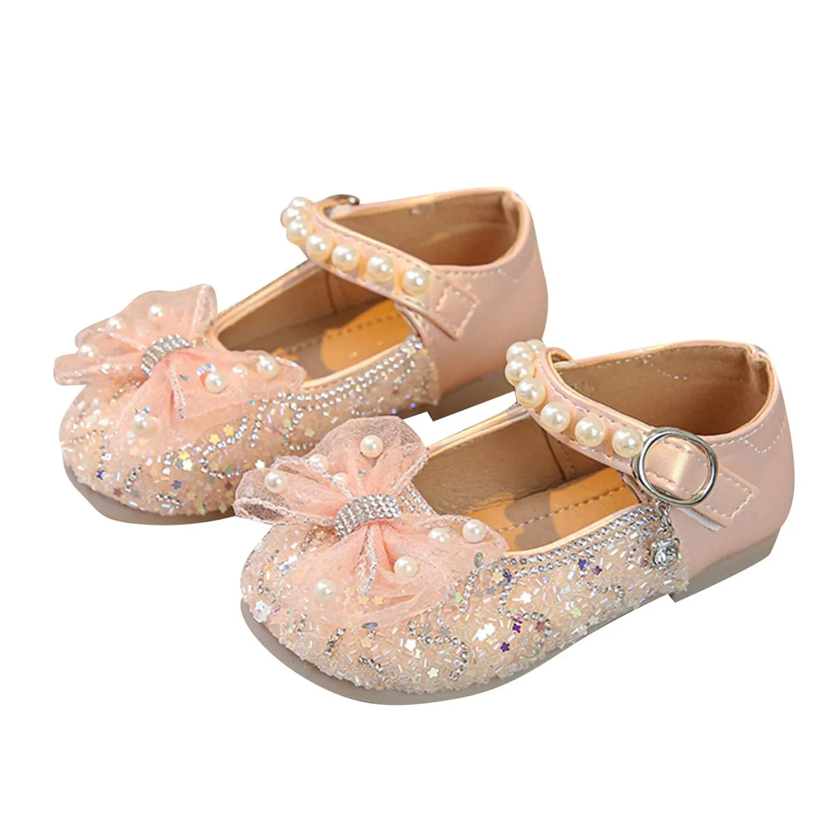 Big Girls Slides Girls Sandals Closed Toe Heels Wedding Party Shoes Sequins Bow For Toddler