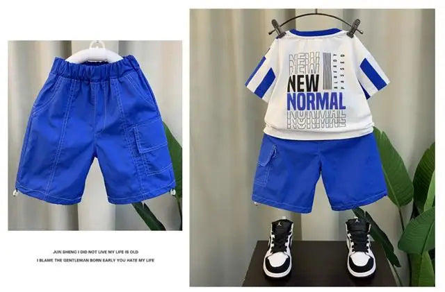 Summer Boy Clothing Suit New Children's Clothes Set Boys Short Sleeve T-Shirt Shorts