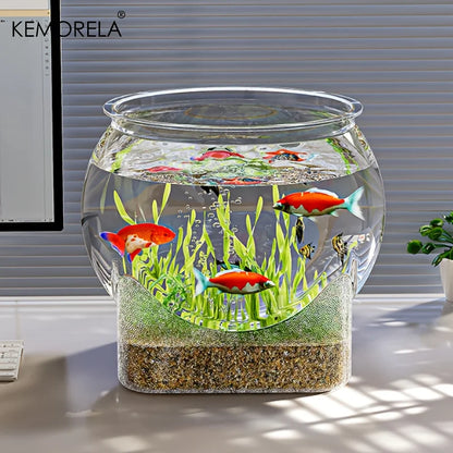 High-Transparency Goldfish Tank Shatterproof Scratch-Resistant Small Desktop Hydroponic Fish Bowl for Office And Home