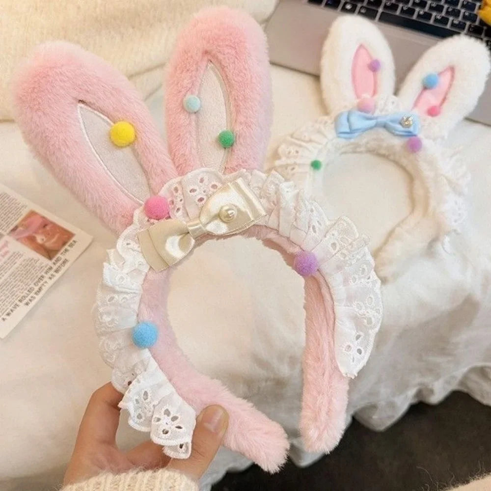 Easter Headband Cartoon-Inspired Party Props Hairband Lolita Cosplay Headwear Playful Rabbit Ear Headband For Themed Parties