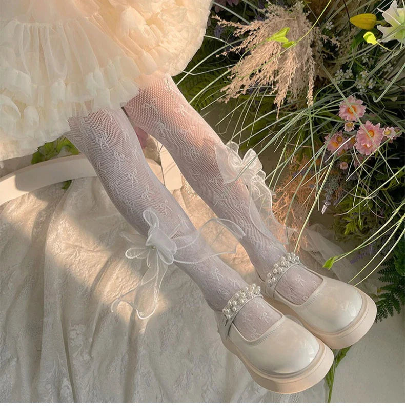 Kids Stockings Bow-tie Girls' Lace Tights Children's Mosquito-proof Dance Socks Baby Girl Clothes Baby Tights for Girls