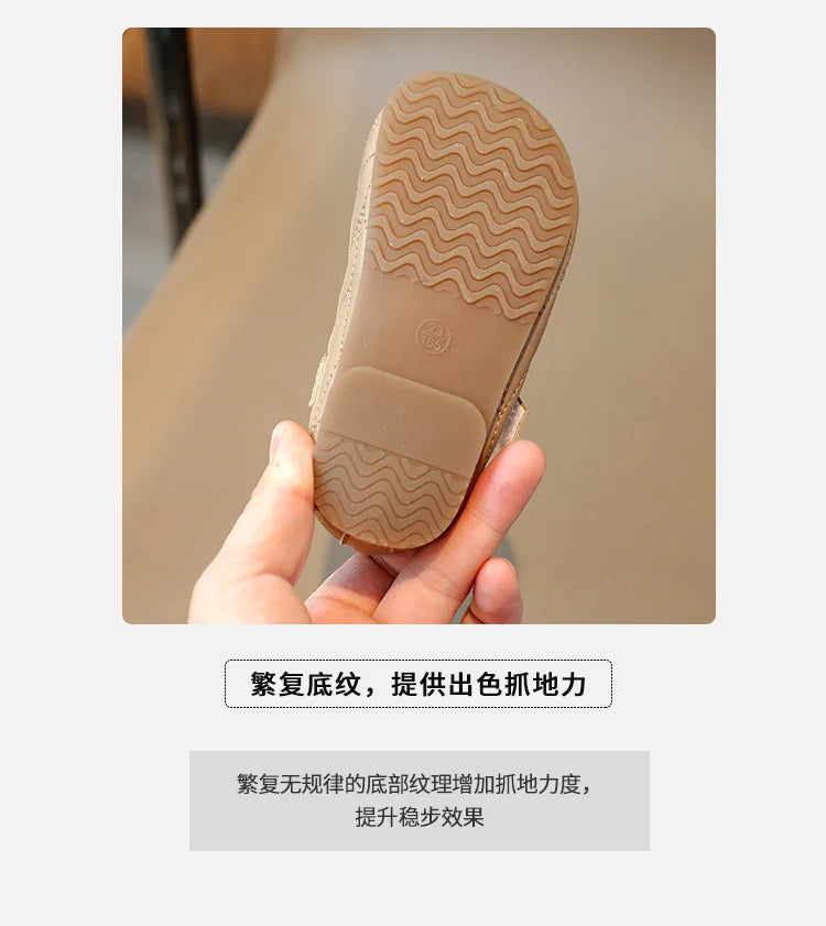 Spring Autumn New Single Shoes Shallow Mouth Bean Shoes Women's Baby Soft Women's Children's Leather Shoes