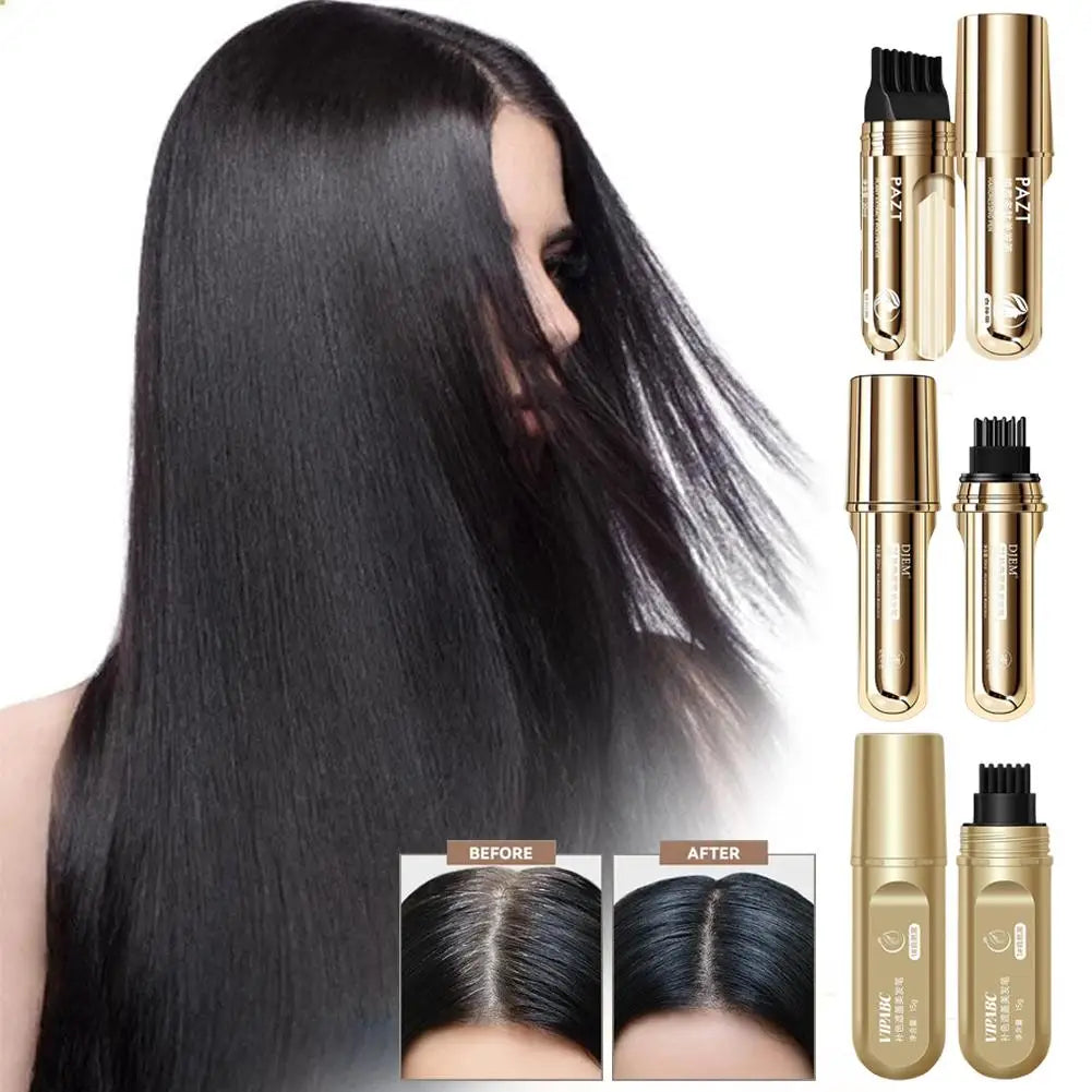 White Hair Covering Pen, Hair Root Touch Up Stick, Gray Hair Concealer, Water-Resistant Quick-Dry, Hair Color Makeup Lasting