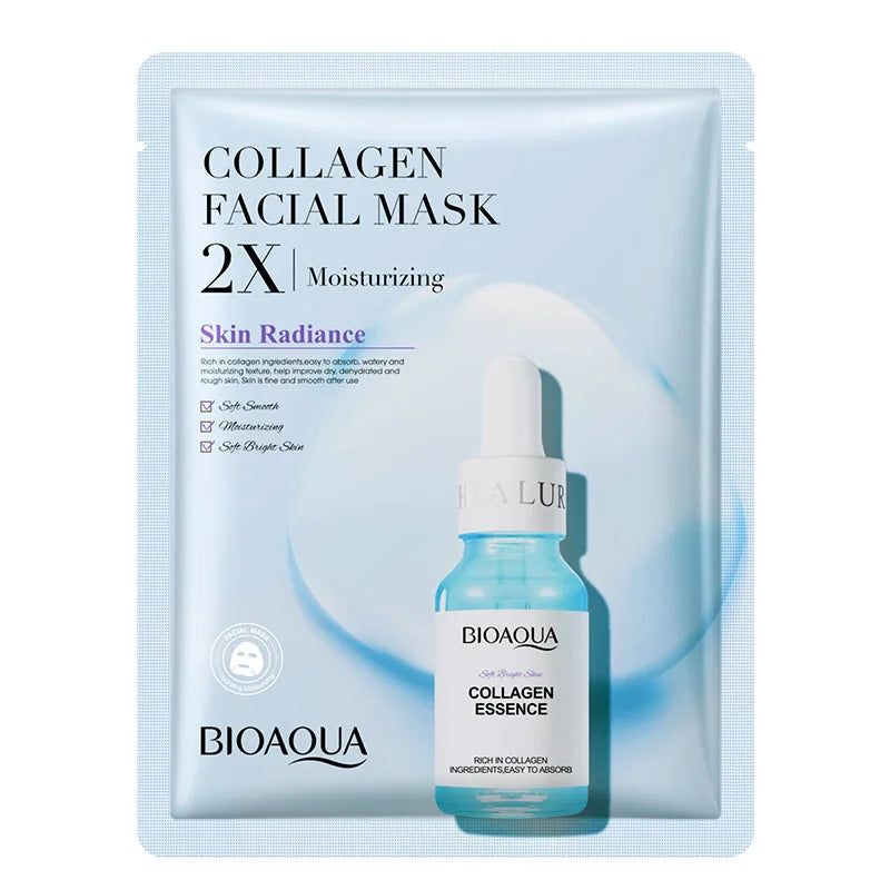 BIOAQUA Centella Collagen Face Mask Moisturizing Refreshing Sheet Masks Hyaluronic Acid Facial Mask Skin Care Products