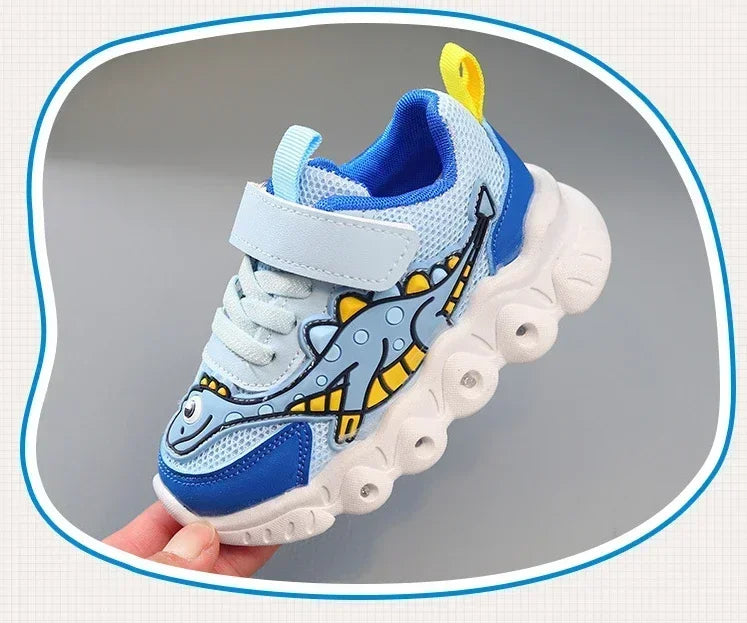 Children Cute Cartoon Boys Casual Sneaker for Children Shoes Girl Mesh Breathable Lighting Shoes Baby Illuminated Shoe