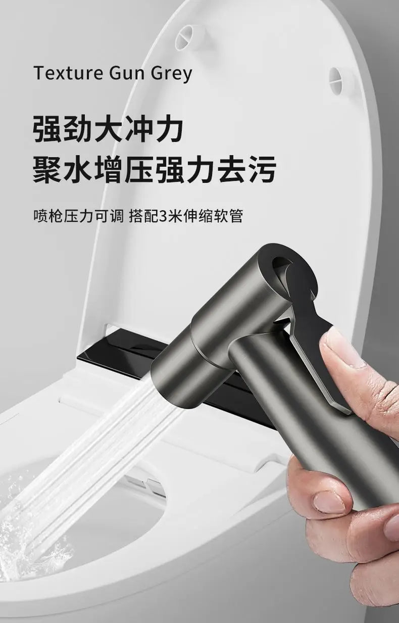 Handheld Toilet Bidet Faucet Sprayer Stainless Steel Bathroom Bidet Spraye Set Hand Sprayer Shower Head Self Cleaning No Punch