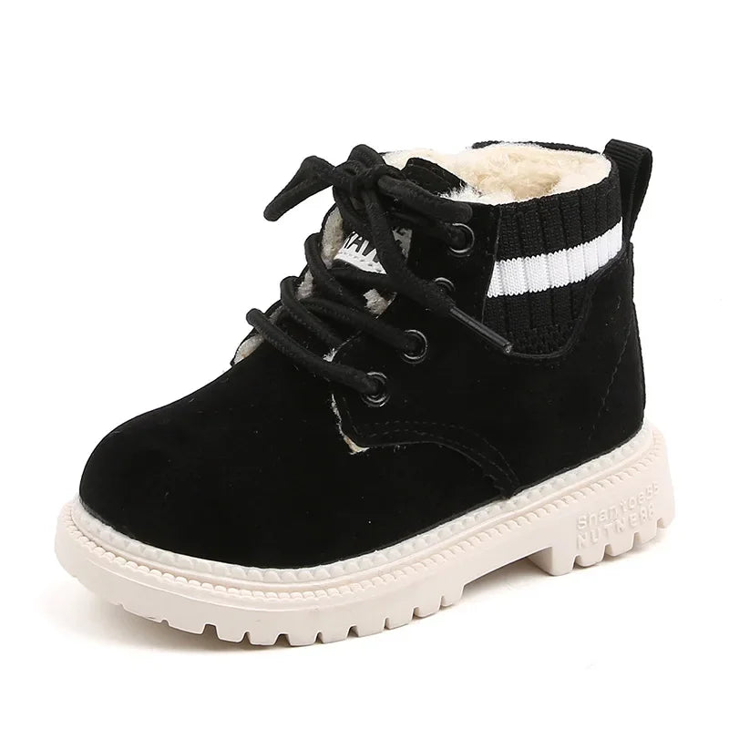 Material Plush Kids Winter Boots Cotton Fabric Spring Autumn Children Shoes Baby Toddler Boys Girls Boots