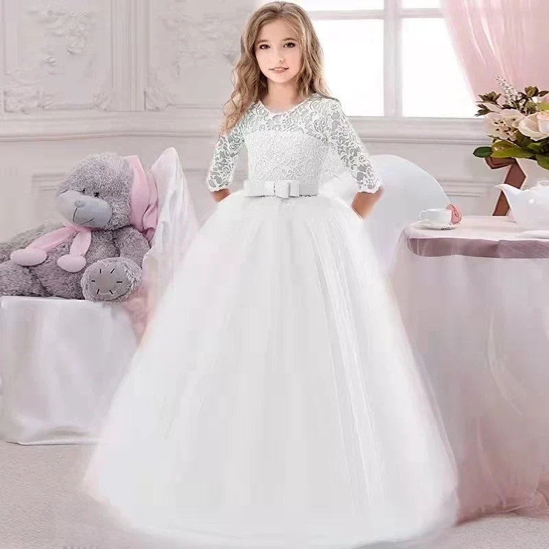 Baby Girl Princess Dress for Party Ball Gown Wedding White Dresses Kids Christmas Bridesmaid Costume Girl Birthday Party Dress