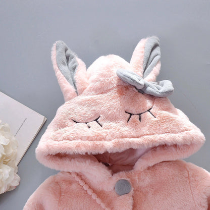 New Winter Coat Baby Girl Cold Protection Cute Hooded Coat With Free Bag For Kids (Available) (Copy)