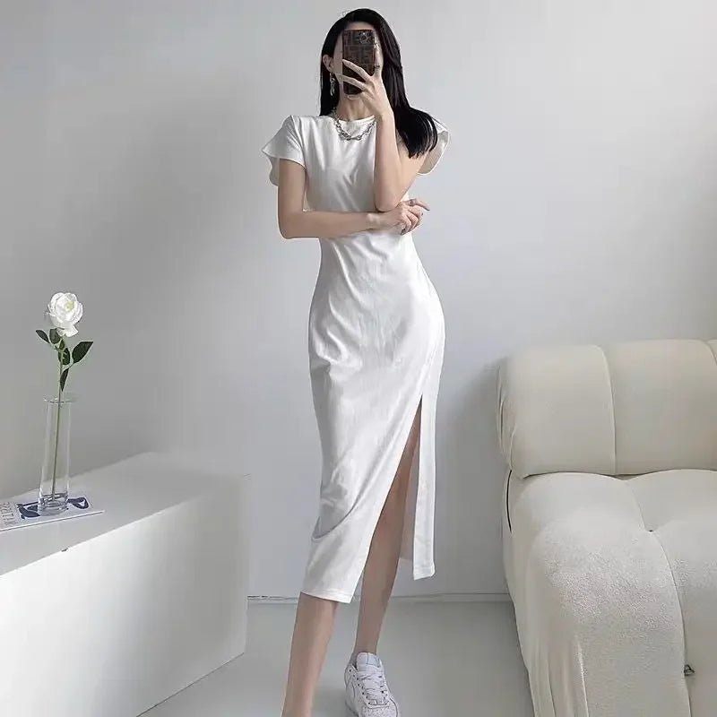 White Dresses for Women  Woman Dress Clothes Midi X New in Chic and Elegant Pretty Cheap Casual Y2k Outfits Harajuku Cotton