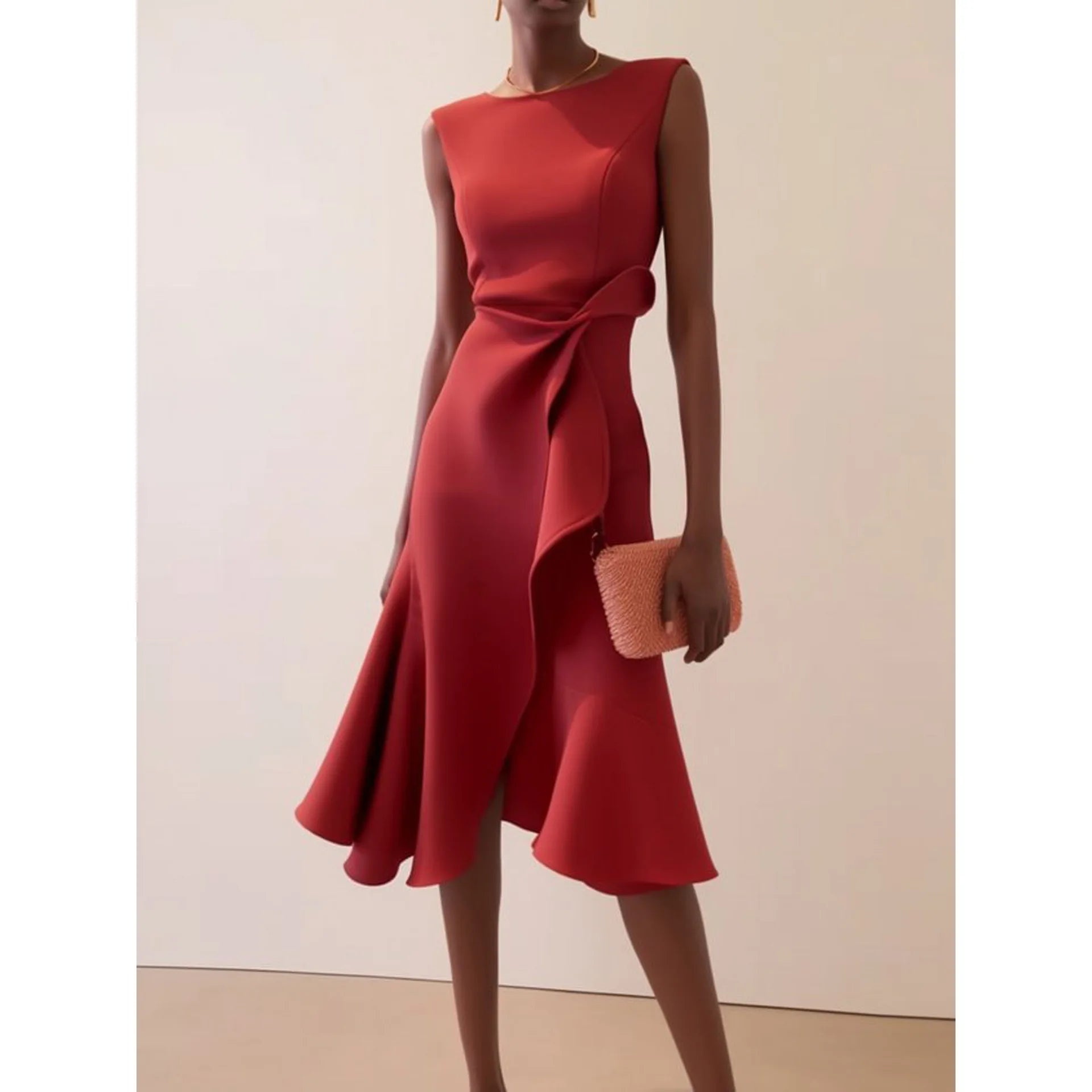 Elegant Women's Evening Dress Autumn Winter Temperament Fashionable Clothing Sleeveless High Waist Personalized Long Dresses
