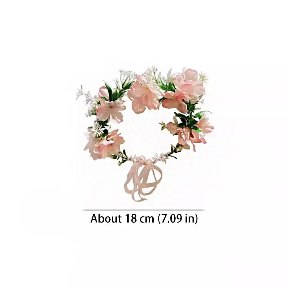 Bohemia Style Bride Garland Simulation Flower Hair Ornaments Simulation Wreath Thai Adjustable Seaside Vacation Headdress Party