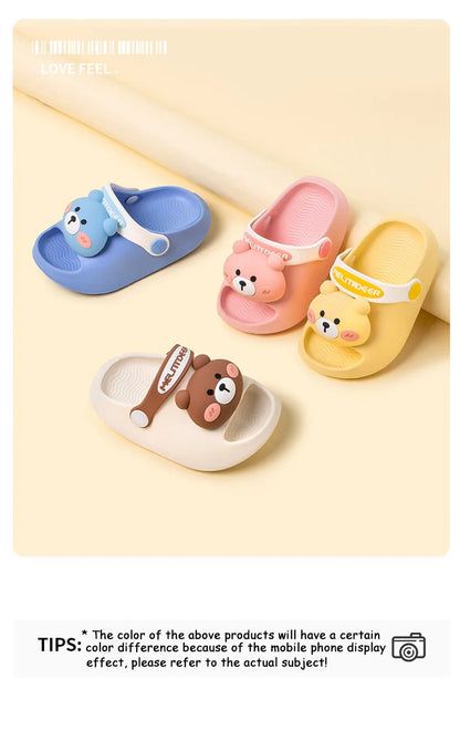 Newborn Baby Slippers Kids Shoes Summer Cute Animal Cartoon Bear Boys Girls Infant Child Comfortable Non-slip Sandals Kids Shoes