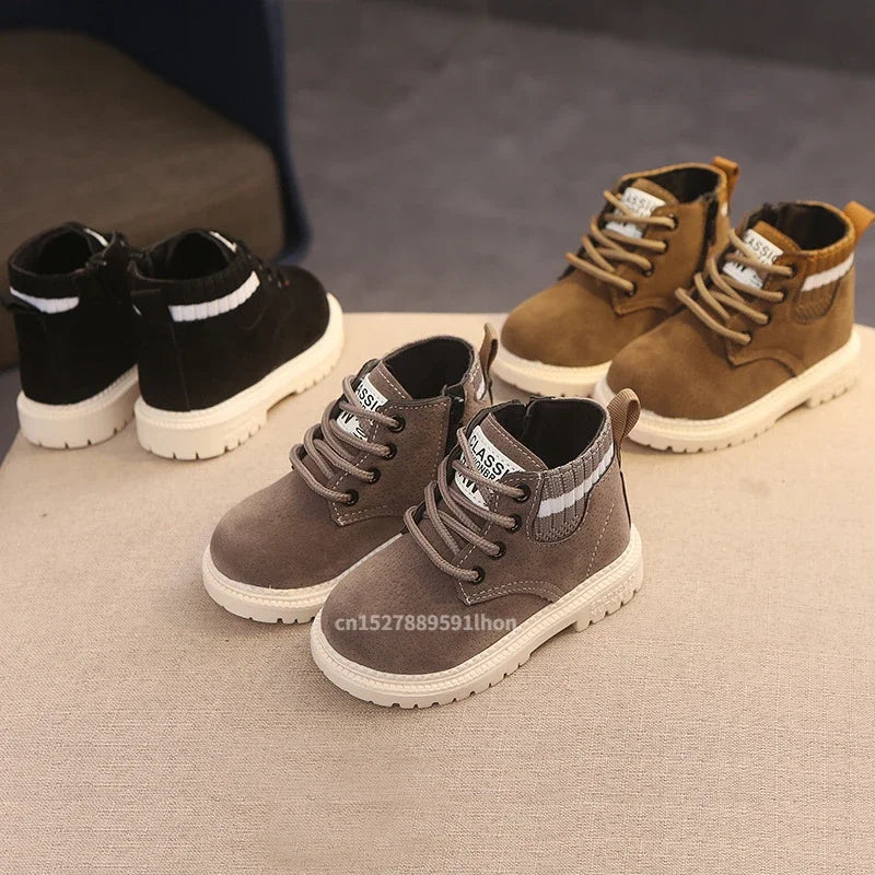 Material Plush Kids Winter Boots Cotton Fabric Spring Autumn Children Shoes Baby Toddler Boys Girls Boots
