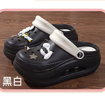 New summer thick bottom high elastic waterproof EVA clogs shoes comfortable sandals non-slip half slippers beach shoes
