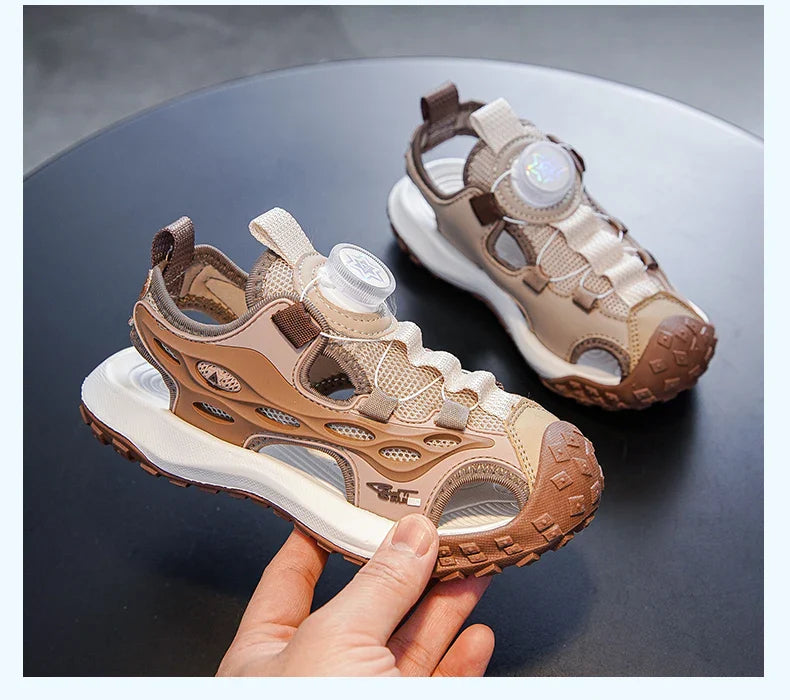 Kids Summer Shoes Girls Outdoor Protecting Toes Beach Sandal Water Shoes Casual Pink Non-slip Children Shoes Breathable Boys