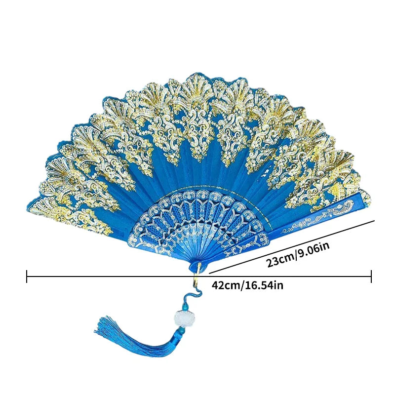 Wedding,Dance,Handheld,Folding Fan,Plastic Fan,Chinese Style,Art Craft