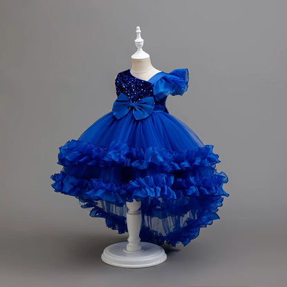 Flower Girl Party Dresses Wedding Birthday Trailing Princess Dress For Kids Graduation Pageant Bridesmaid Kids Costume