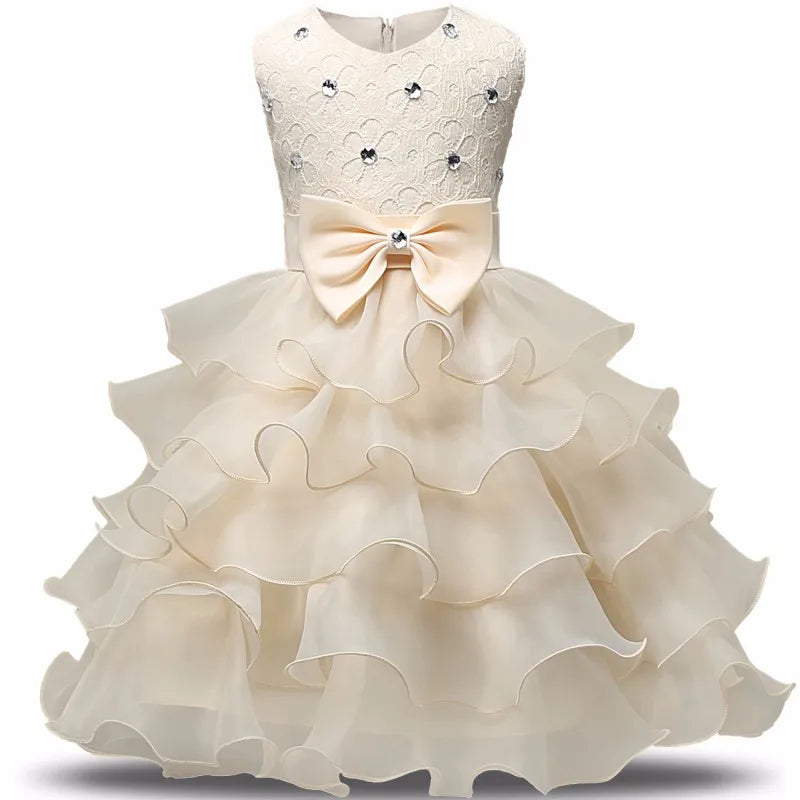 Flower Girl Dress For Wedding Baby Girl  Birthday Outfits Children's Girls First Communion Dresses Girl Kids Party Wear