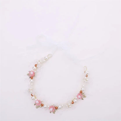 Elegant Girls Headband Lmitated Pearl Hair Headdress Baby Girls Flower Wreath Bride Garland Head Hoop Wedding Headbands Hair