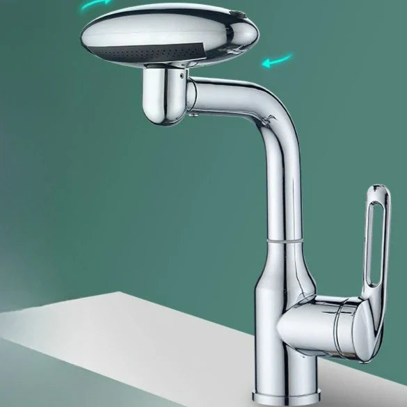 Multi Functional Waterfall Basin Faucet 4 Modes Stream Sprayer 360° Rotation Hot Cold Water Sink Mixer Stainless Steel  Wash Tap