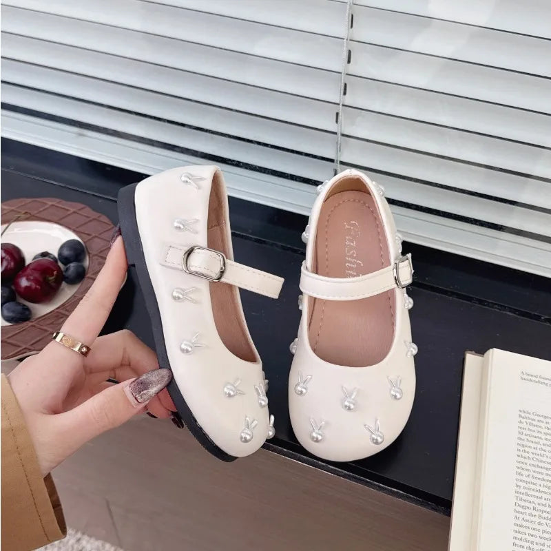 Child Princess Leather Shoe2025Four Seasons New Korean Edition Child FlatShoe  Glitter Girl Anti slip Versatile Le FuShoe