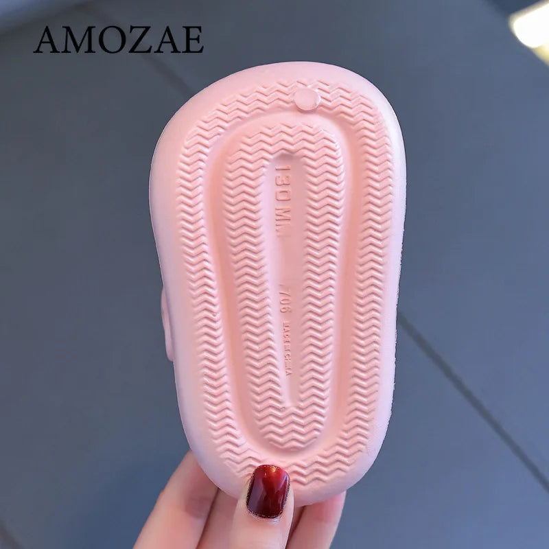 New Summer Children Sandals Kids Cartoon Rabbit Slippers Toddler Boys Girls Soft Sole Shoes Anti-Slip Indoor Bathing Slippers