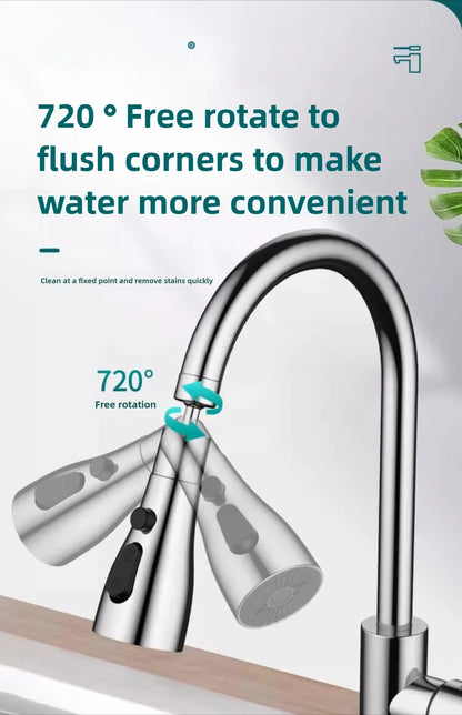 Universal 360° Rotate Kitchen Faucet Extender Aerator Plastic Splash Filter Kitchen Washbasin Faucet Bubbler Nozzle Aerator