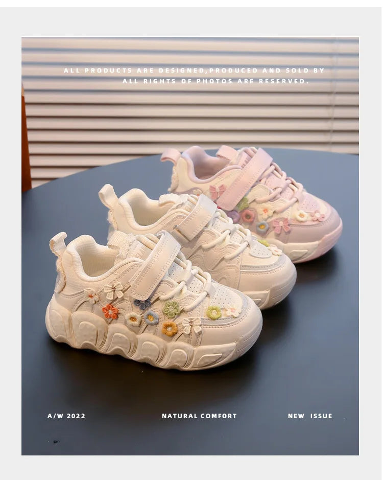 Kawaii Casual Shoe Fashion Childrens Shoes Girls Princess Sneakers Non-Slip New Autumn Running Shoes for Kids Girls Casual Wear