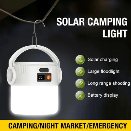 Outdoor Solar Lantern Waterproof Design Dual Light Modes Portable Lightweight Long Runtime Solar Powered Camping Emergency Light