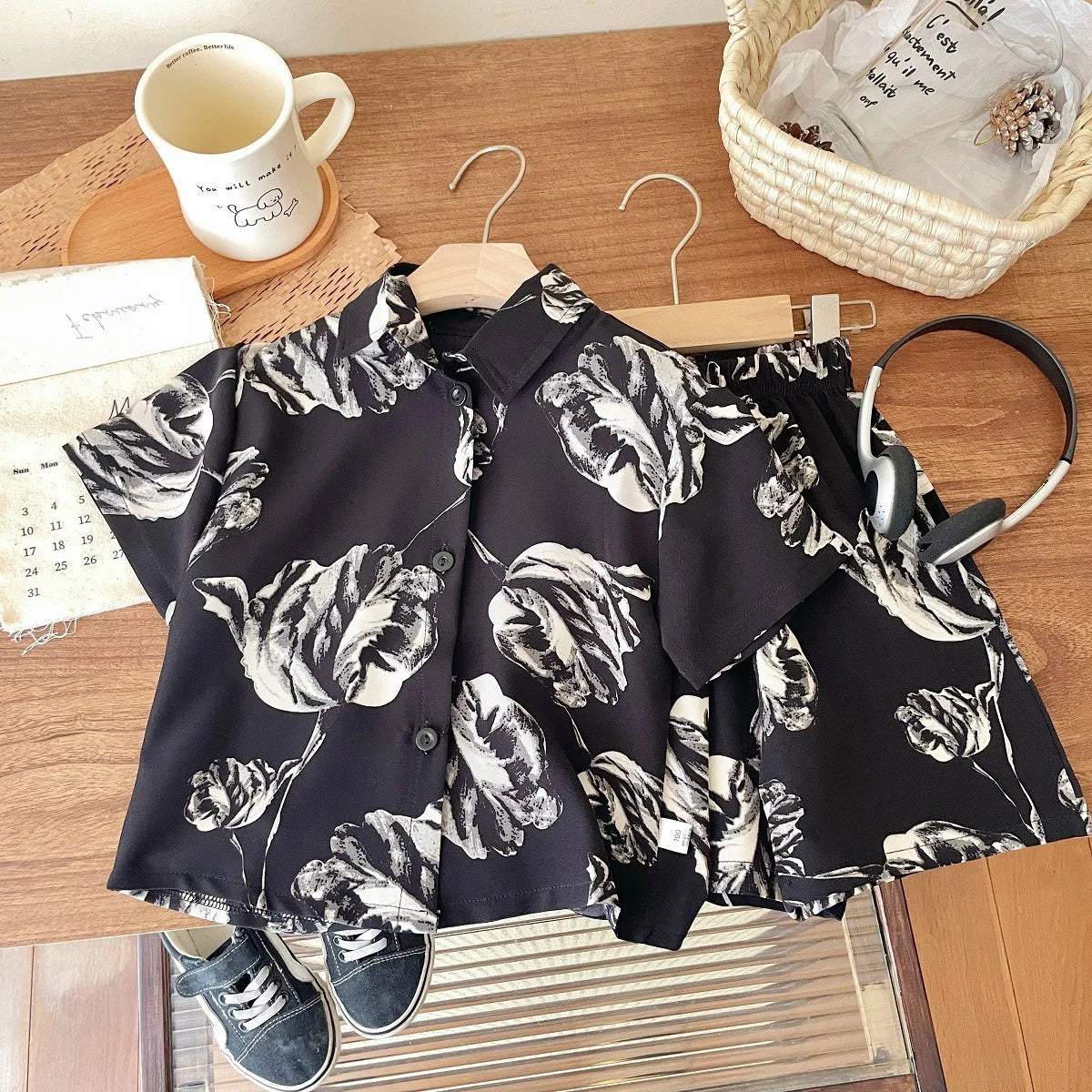 1-6 Age Boys Handsome Two Piece Set Summer Clothing Loose Fashion Children's Short-sleeved Suit Korean Style Kids Clothes Sets