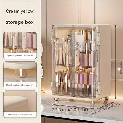 Cosmetics storage box, large-capacity dust-proof desktop, skin care and dressing table, internet-famous light luxury makeup box