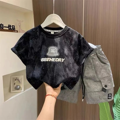 Children Boutique Summer Outfits 2025 New Boys Sleeveless Hat Letter T-Shirt And Pocket Shorts 2pcs Fashion Set Kid Sport Suit