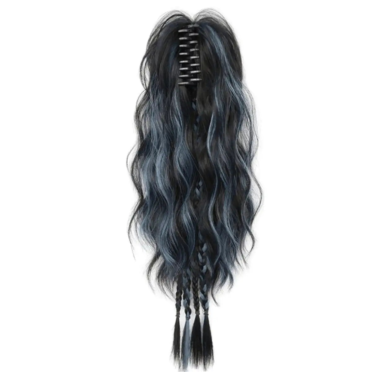 Boxer braid hair clips, Sweet Cool Style Women's Hair Extensions, Short Curly Hair with Long Ponytail Claw Clip, Daily Use