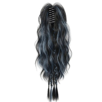 Boxer braid hair clips, Sweet Cool Style Women's Hair Extensions, Short Curly Hair with Long Ponytail Claw Clip, Daily Use