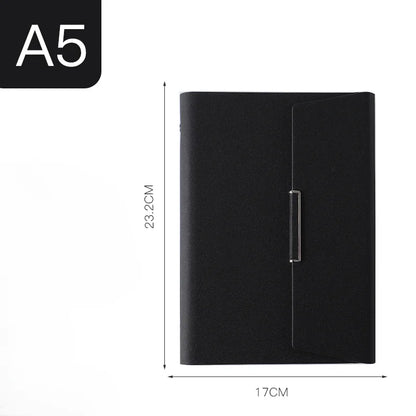 Tri-fold A5 Loose-leaf Notebook Business Meeting Office Record Book Cover Notebook