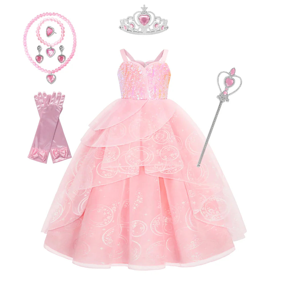Girl Princess Dress Carnival Party Princess Dress Birthday Party Dress Children's Pink Cute Dress Girl's Party Dress