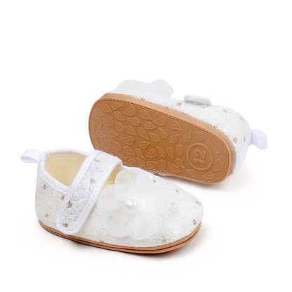 Baby Girls Princess First Walking Toddler Shoes With High Quality Embroidery Design And TPR Sole For 0-18M Baby