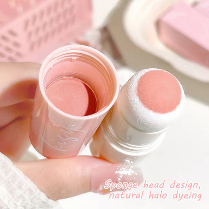 Soft Fog Blush Stick - Energetic and Bouncy, Korean Style, Brightening, Dual-Use for Lips and Cheeks